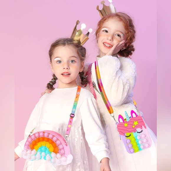 Kids Unicorn Pop It Shoulder Bag With Adjustable Straps - Picture 5 of 9